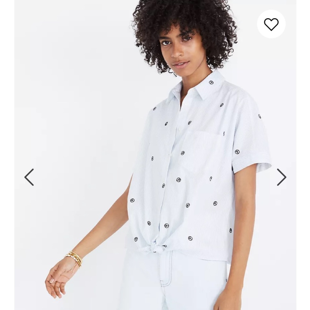 peace sign button down blouse | madewell